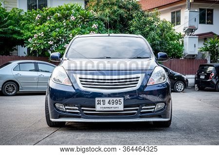 Bangkok, Thailand - January 12, 2020 : Nissan Almera, An Eco Car Sedan In Thailand, Is Being Posted 