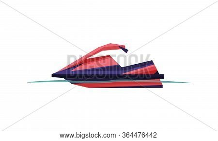 Jetski, Speedboat, Modern Water Transport, Summer Vacation Design Element Vector Illustration