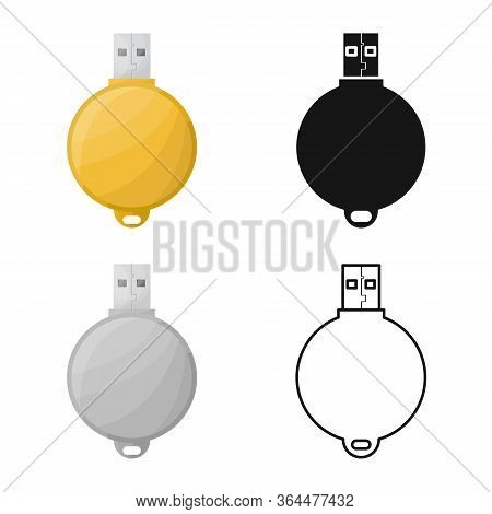 Vector Design Of Usb And Memory Sign. Graphic Of Usb And Ram Vector Icon For Stock.