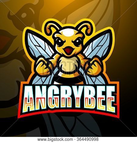 Vector Illustration Of Bee Mascot Esport Logo Design