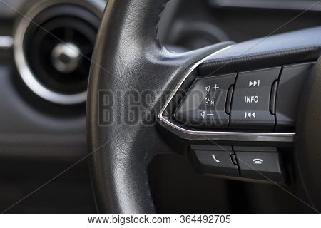 Control Panel At The Steering Wheel For Control The Use Of Various Applications In The Car.