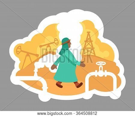 Oil Driller 2D Vector Web Banner, Poster