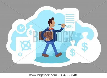 Businessman 2D Vector Web Banner, Poster