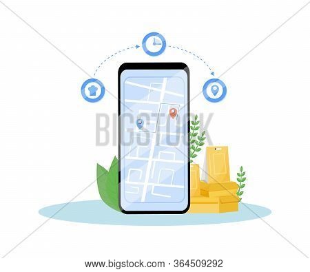 Food Free Delivery Special Offer Flat Concept Vector Illustration. Restaurant Unpaid Service, Takeaw