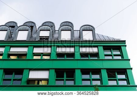 Berlin, Germany - July 29, 2019: Colorful Residential Buildings In Quartier Schutzenstrasse Designed