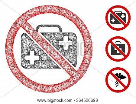 Mesh No First-aid Case Polygonal Web Icon Vector Illustration. Abstraction Is Based On No First-aid 