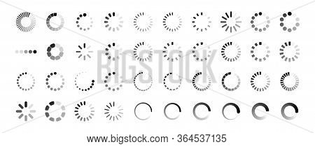Loading Icon Set. Buffer Loader Or Preloader. Donload Or Upload. Collection Of Simple Web Download. 