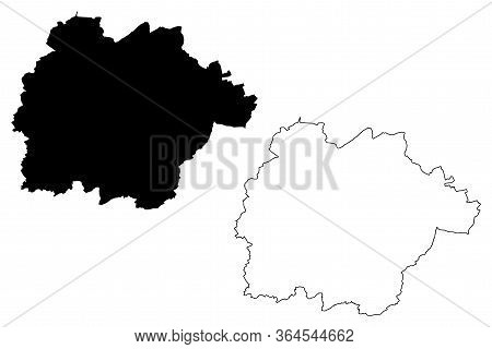 Mersch Canton (grand Duchy Of Luxembourg, Administrative Divisions) Map Vector Illustration, Scribbl
