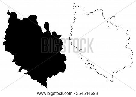 Vianden Canton (grand Duchy Of Luxembourg, Administrative Divisions) Map Vector Illustration, Scribb