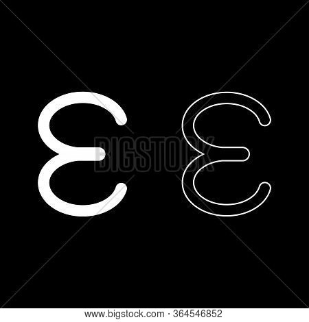 Epsilon Greek Symbol Small Letter Lowercase Font Icon Outline Set White Color Vector Illustration Fl