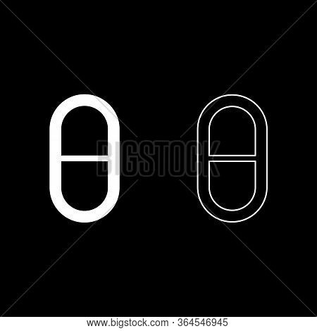Theta Greek Small Symbol Lowercase Letter Font Icon Outline Set White Color Vector Illustration Flat