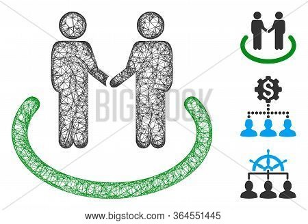 Mesh Trustful Area Polygonal Web Icon Vector Illustration. Model Is Based On Trustful Area Flat Icon