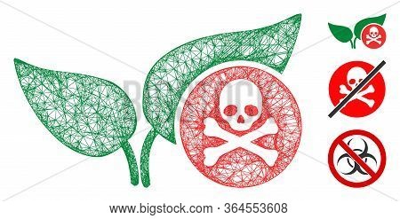 Mesh Herbicide Polygonal Web Symbol Vector Illustration. Carcass Model Is Based On Herbicide Flat Ic