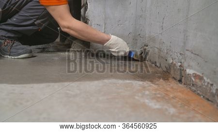Epoxy Floor In Warehouse Factory Japan Construction Site , Polishing Stone Concrete. Processing The 