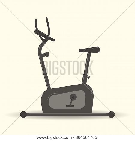 Gym Equipment: Exercise Bike For Playing Sports.velosimulator For Sporting. Vector Graphic Illustrat