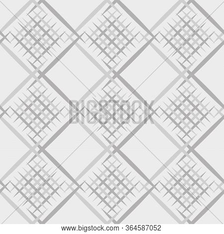 Diagonal Lines Gride Seamless Texture, Vector Fabric Pattern Background
