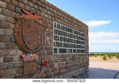 Dunkirk, France - August 13, 2019: Close Up Of The Operation Dynamo Memorial To Allied Forces In Dun