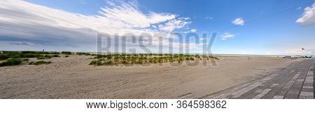 Panorama Of Sand Dunes And The Beach At Dunkirk.
