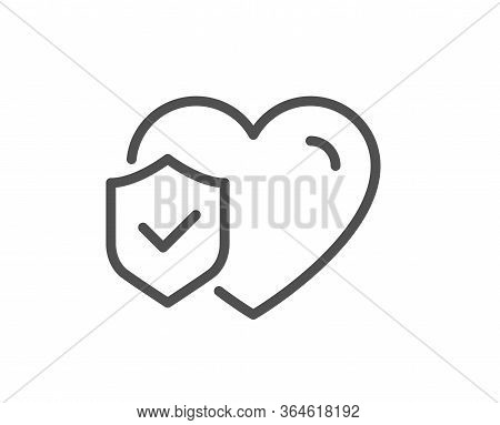 Life Insurance Line Icon. Health Coverage Sign. Protection Policy Symbol. Quality Design Element. Ed