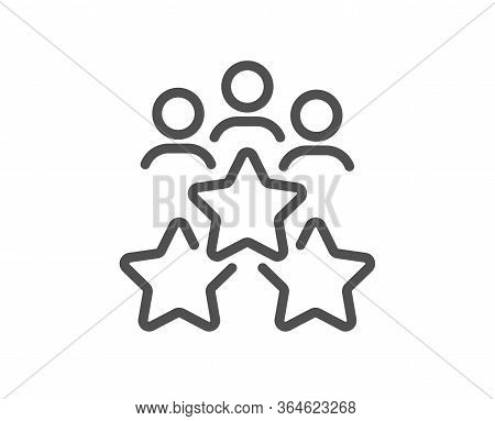 Business Meeting Line Icon. Employee Nomination Sign. Teamwork Rating Symbol. Quality Design Element
