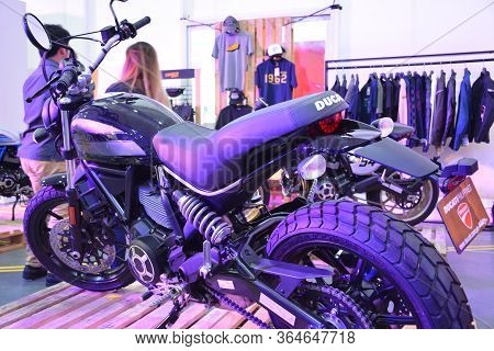 Pasig, Ph - March 9 - ducati Scrambler Motorcycle At Ride Ph Motorcycle Show On March 9, 2019 In Pas