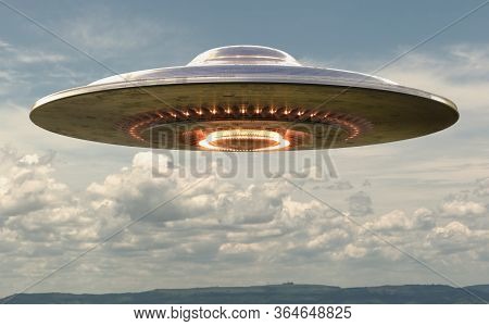 Unidentified Flying Object Ufo With Clipping Path Included. 3d Illustration.