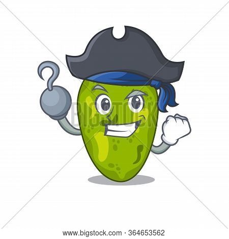 Cyanobacteria Cartoon Design Style As A Pirate With Hook Hand And A Hat
