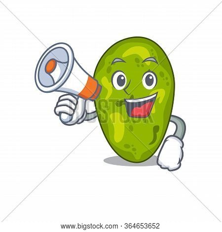 Cartoon Character Of Cyanobacteria Having A Megaphone