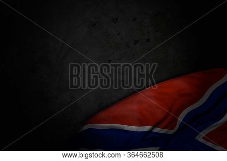 Wonderful Memorial Day Flag 3d Illustration
 - Dark Photo Of Novorossia Flag With Big Folds On Black
