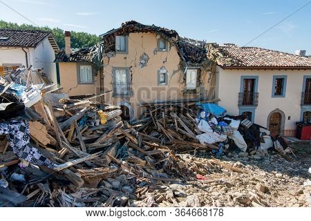 City Destroyed By An Earthquake In Amatrice
