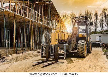 Construction Of A Single-family House. Building The External Structure
