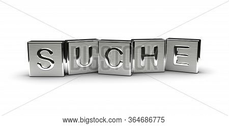 Metal Suche Text (isolated On White Background) 3d Rendering
