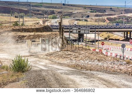 Drilling Rock In The Works Of Creating A Road