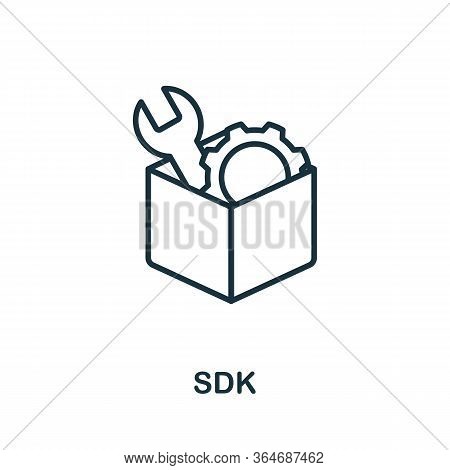 Sdk Icon From Production Management Collection. Simple Line Sdk Icon For Templates, Web Design And I