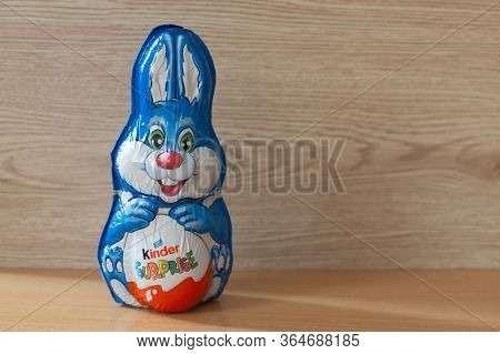 Primelin - France, April 09, 2020 : Kinder Surprise Bunny For Easter