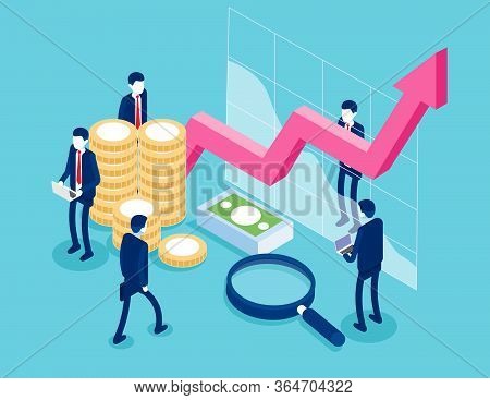 Financial Administration. Business Finance And Investment Concept. Flat Isometric Vector Style