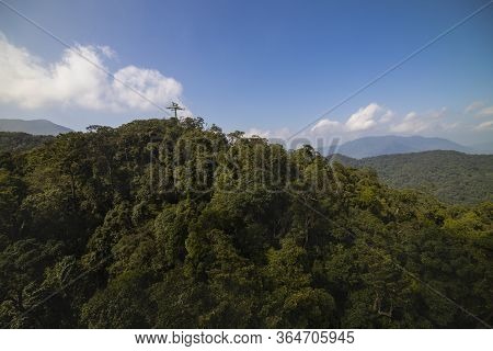 Da Nang, Vietnam - 16January 2020: Cable Car To Ba Na Hills Mountain Resort Sunworld, Touristic Comp