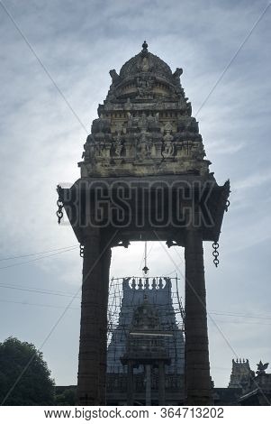 Small Gopuram Inside Varatharaja Perumal Temple Also Known As Athi Varathar Temple In Kanjipuram Tam