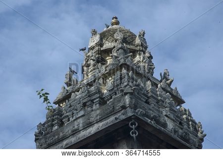 Small Gopuram Inside Varatharaja Perumal Temple Also Known As Athi Varathar Temple In Kanjipuram Tam