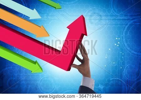 Economic recovery concept with the line charts