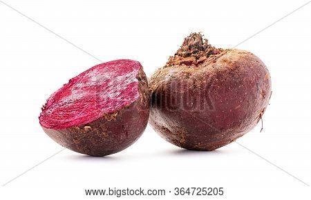 Fresh Natural Beetroots A Higher Vitamin Organic Nutrient Food Isolated On White Background