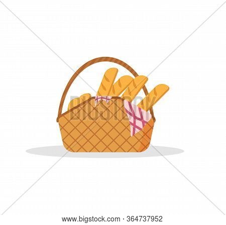 The Collection Of Picnic Baskets Is Full Of Delicious Fruits And Bread For Al Fresco Dining. Set Of 
