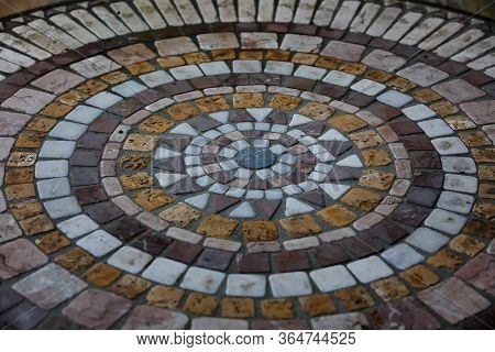 Muslim Round Stone Ornament On The Floor In The Countrysidemuslim Oriental Round Stone Ornament On T