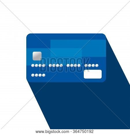 Flat Design Credit Card Isolated On White Background With Shadow