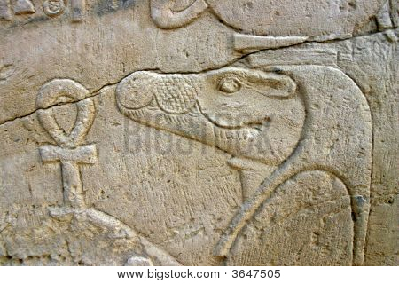 Wand Reliefgrad der Crocodile Gott Sobek in Ägypten