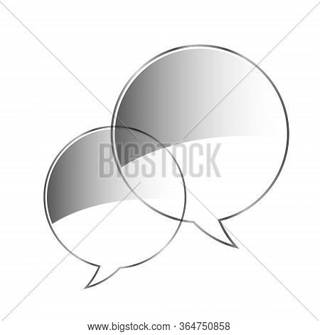 Gray Glass Chat Bubbles On A White Background