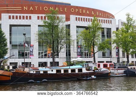 Amsterdam, Netherlands - July 8, 2017: Stopera Building In Amsterdam, Netherlands. Stopera Houses Th