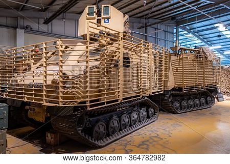 Bovington.dorset.united Kingdom.february 9th 2020.a Viking All Terrain Vehicle Used In Afghanistan  