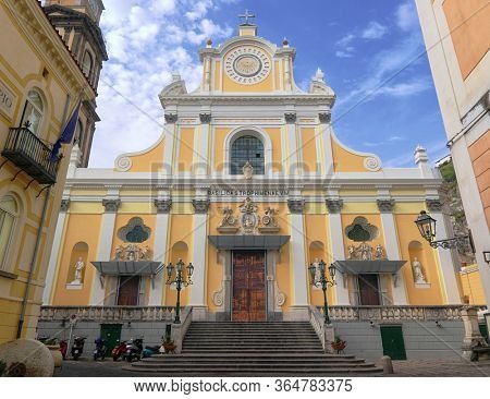 in Minori village S. Trofimena church on Amalfi Coast in Campania 