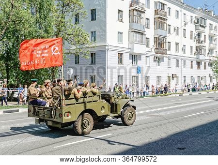 Samara, Russia - May 9, 2019: A Historical Example Of Military Equipment Army Off-road Vehicle Dodge